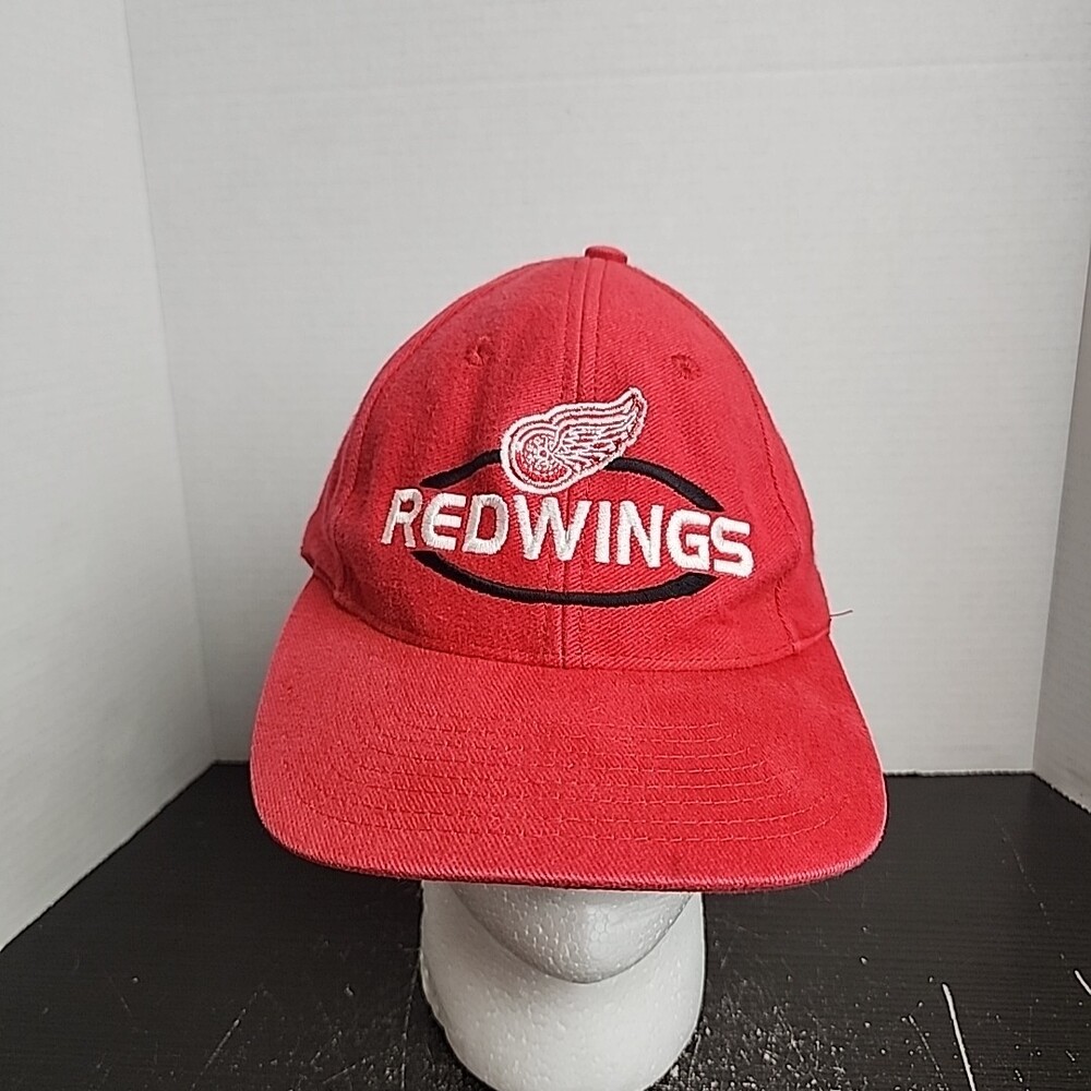 Vintage Detroit Red Wings Strapback Hat Cap Hockey Embroidered Logo 7 90s MLB
